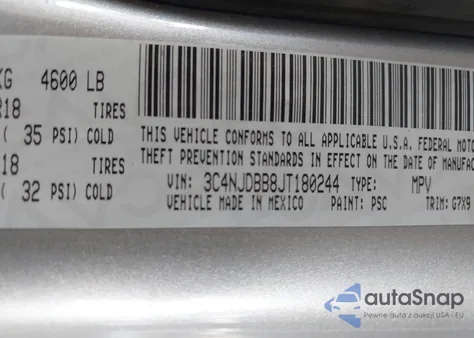 2018 Jeep Compass Latitude 4X4 from USA, damaged, VIN 3C4NJDBB8JT180244